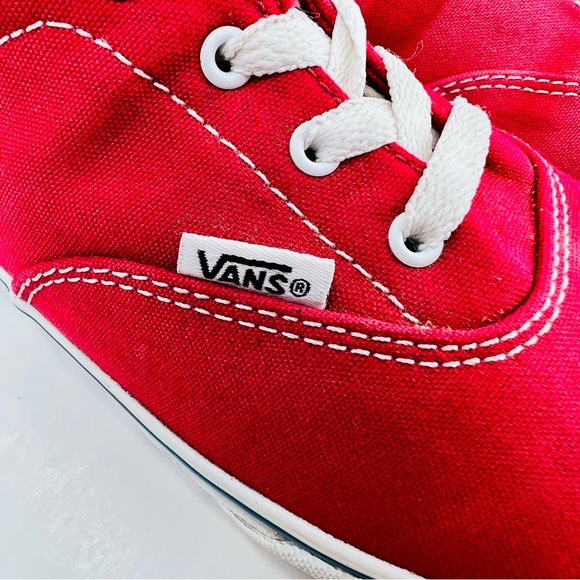 ***SOLD***Vans Old Skool Red Canvas Check Side Wall Lace Up Low Top Unisex Big B - Picture 10 of 15
